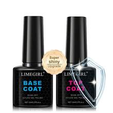 LIMEGIRL Gel Base & Top Coat Set 1/2/3pcs 8ml Clear Gloss Long-Lasting No-Wipe Soak-Off Gift For Women - Black - View 10
