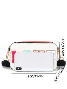 1pc Women's Creative Towel Embroidery LOVE Letter Crossbody Camera Bag, Wide Strap Zipper Small Bag, Sweet Girl Style Shoulder Bag - M1963 - View 9
