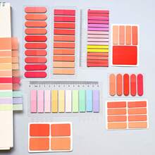 8 Sets Style 1 Set Ultra-Thin Index Tabs Labels PET Material Semi-Transparent Plastic Waterproof Sticky Notes Color Series Marker Stickers Student Textbook Record Tabs With Ruler Reading Book Memo Stickers School Supplies Office Document Tabs - one-size - View 8