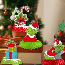 The Grinch Christmas Honeycomb Tabletop Decor Cartoon Desktop Ornament Christmas Party Table Decoration Holiday Home Decor - Multiple Styles - View 4