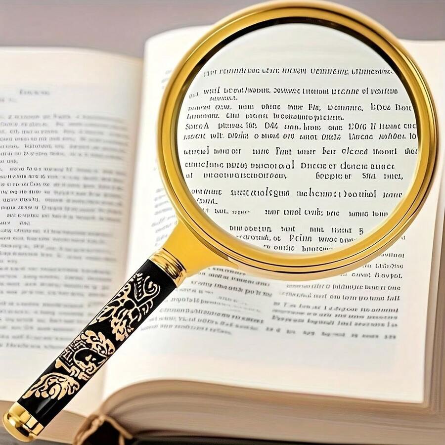 1pc Premium Exquisite Dragon Handle Magnifying Glass, 10X Magnification, Gift Magnifier, High Definition Handheld Magnifier, Anti-Drop, No Charging Required, High Power Magnifier, High Definition For Elderly Reading, Maps, Insects - Various - View 1