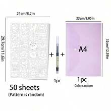 A4 Large Size 10/20/30/50 Sheets + Pen + Storage Bag Stress Relief Pen Control Tracing Drawing Book - Random Non-Repeating Styles, Stress Relief Line Drawing, Pen Control Practice, Sketch Tracing Drawing Book, Essential For Copying Painting, Suitable For Adult Painting Training And Passing Time, Suitable For Casual Gifts, Birthday Holiday Gifts (Random Patterns) - Sets - View 19