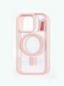 1pc 5-Style Optional Contrast Border Magnetic Large Window Transparent Phone Case, Ins Minimalist Phone Case, Built-In Magnetic Ring Supports Wireless Charging; Covers, A Style Transparent Border / B Style Light Pink Border / C Style Vibrant Orange Border / D Style Classic Black Border / E Style Light Gray Border, Raised Lens Full Coverage Anti-Drop Soft Shell, Minimalist Versatile Fashion Phone Case, Suitable For Personal Use, Birthday Gift Choice; Compatible With IPhone Case - Multicolor - View 20