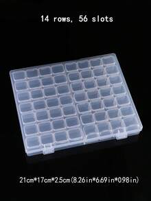 1-Pack Transparent Plastic Storage Box - Available In 6, 7, 12, 24,30or 56Compartments - Nail Art Rhinestone Organizer/Container - Ideal For Storing Nail Sequins, Rhinestones, Earrings, Jewelry Beads, And Various Small Accessories (Transparent) - Clear - View 19