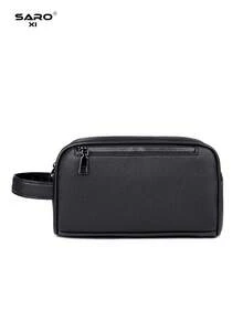 saroxi Tas Clutch Pria Kapasitas Besar, Tas Tangan, Tas Pergelangan Tangan, Tas Selempang, Tas Perjalanan Ringan Portabel, Cocok untuk Kerja, Perjalanan, Komuter, Sekolah Menengah, Gaya Sederhana PVC, Mode Kasual, Hitam, Hadiah untuk Suami, Hadiah untuk Pacar, Hadiah untuk Pria - Hitam - View 6