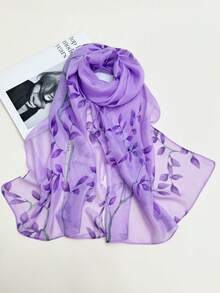 1pc Women's Fashion Thin Chiffon Printed Scarf Headwrap Suitable For Daily Wear - Multicolor - View 1