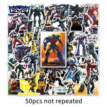 Hasbro 50pcs Cartoon Transformers Sticker Set, Suitable For Notebooks, Phone Cases, Water Bottles, Stationery Decoration, Also As Back To School Gifts, Birthday Gifts, DIY Crafts Decoration - Multicolor - View 7