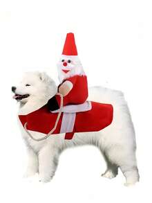 1pc/Set Big Dog Clothes, Cat Pet Supplies, Horseback Riding Costumes, Santa Claus Dog Clothes, Funny Cats, Halloween Transformation Costumes - Multicolor - View 8