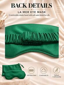 La Mer Eye Mask, 21*9cm, Storage Pouch 25*12cm, Single Piece, Silky Blackout, Skin-Friendly Sleep Aid, Suitable For Home And Travel - Green - View 8