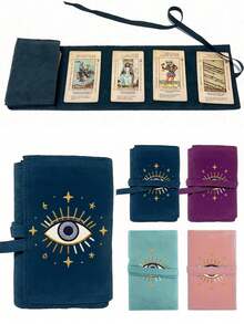 Devil's Eye Velvet Tarot Card Storage Bag, Dual-Color Blue & Purple Drawstring Closure, Soft Fabric Protective Cover, Portable Card Pouch, Suitable For Storing Tarot Cards And Small Items, Tarot Card Bag, Applicable For Tarot Cards, Divination Cards, Card Games And Small Items Storage, Perfect Gift For Holidays, Birthdays, Parties, Valentine's Day, Back To School, Teacher's Day, Halloween, Christmas,Travel Essential,Room Decor - Multicolor - View 6
