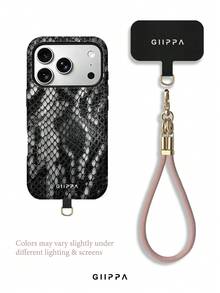 GIIPPA 1pc Black Python Pattern Design Phone 17 Pro Max Phone Case, Compatible With Phone 16 Pro Max, 15 Pro Max, 14 Pro Max, Korean-Style High-End Fashion Fun Phone Case, Suitable For 11/12/13/14/15/16 Pro Max Plus, Elegant Design For Men And Women, Perfect Gift For Girlfriend On Christmas, Valentine's Day, Easter, Wedding Season And Birthday! - Black - View 3