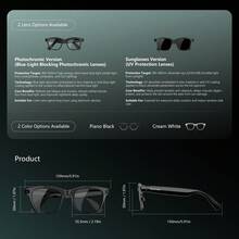 BLACKVIEW BV300 AI 智慧眼鏡，配備 8MP 鏡頭，1200p 30fps 高畫質影片與照片拍攝，藍牙通話、AI 語音助手、即時翻譯、物體識別、通話與音樂播放降噪 - 查看 9