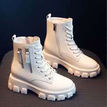 Women's Boots PU Material Korean Style Autumn/Winter Snow Winter Shoes Slim Thick Sole Boots - White - View 2