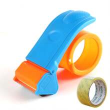 1pc Packing Tape Dispenser Set With 30m Tape, Handheld Packaging Tape Dispenser With Built-In Metal Cutter, Carton Sealing Tool, Suitable For Home Moving, Warehouse, Office And Express Packaging - Plastic - View 13