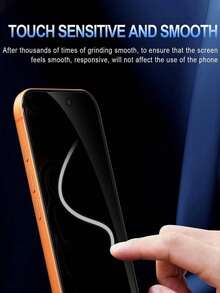 DUTRIEUX 2pcs Privacy Tempered Glass Screen Protector Compatible With IPhone 18 Pro Max/18 Pro/17/16 Pro Max/16 Pro/16 Plus/16/15/14/13/12/11/XS/XR, 9H Anti-Spy Privacy Screen Film, Full Coverage, Anti-Scratch, Anti-Fingerprint, Dust Resistant, Bubble-Free, Smooth Touch, Easy Installation Phone Accessories - Black - View 8