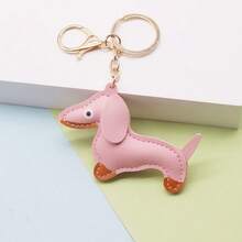 Cute Cartoon-Style Leather Sausage Dog Keychain, Unique Pendant Keyring, Small Gift, Daily Decoration, Mobile Phone Decoration - Multicolor - View 8