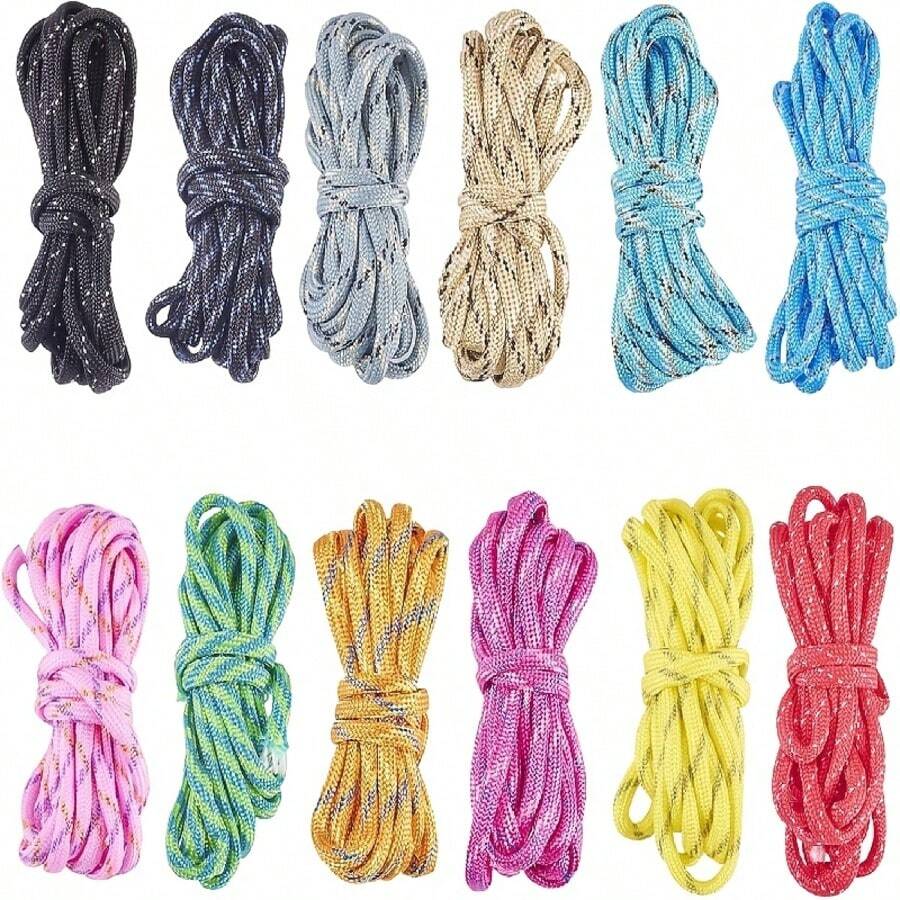 36 Yards Rope 4 Mm Outdoor Rope Set Mixed Color Polyester Rope For Bracelet Making Lanyard Key Chain Shoelace - Multicolor - View 1
