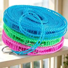 10m Windproof And Non-Slip Retractable Clothesline With Grid-Style Slots – Suitable For Drying Clothes And Blankets; Ideal For Outdoor Camping, Travel, And Home Use (Nylon Material) - Multicolor - View 3