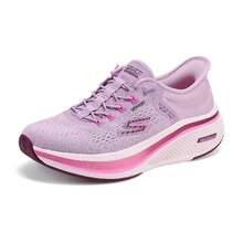 Skechers Sepatu lari slip-on GO RUN wanita tanpa tali, bagian atas berbahan jala yang bernapas, dan bantalan untuk bepergian. - Berwarna merah muda - View 9