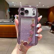 Order & Follow Store To Get Free Lanyard Wave Edge Electroplated Gradient Glitter Phone Case ++ Hand Strap Phone Case / Compatible With Apple 18 Pro Max 18 Pro 18 / 17 Pro Max / 16 Pro Max / 15 Pro Max / 14 Pro Max / 13 Pro Max / 12 Pro Max / 11 Pro Max / XS Max / 7 / 8 Plus / Compatible With Samsung S26 / 25 / 24 / 23 / 22 / 21 / U / Compatible With Xiaomi / Compatible With Honor / Compatible With Huawei - Purple - View 5