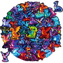 50pcs Cool Cat Neon Stickers DIY Cute Animal Cat Non-Repeating Waterproof Decorative Decals - Multicolor - View 13