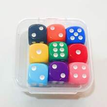 9pcs/Set Bright Polyhedral Game Dice Kit, Multi‑Color Game Dice With Transparent Portable Storage Box, Practical Supplies For Tabletop Party Games And Mathematical Teaching Games,Teacher Supplies,Classroom Must Haves - Dice - View 11