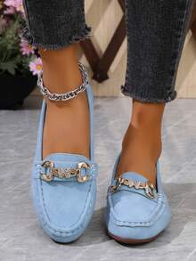 Sepatu Loafer Wanita Model Slip-On Elegan Serbaguna Terbaru untuk Musim Semi/Panas dengan Sol Lembut dan Nyaman - Hitam - View 5