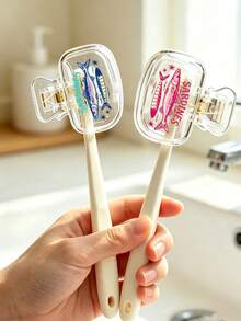 Colorful Wave Sardine Pattern Toothbrush Cover, Transparent Travel Toothbrush Storage Box, Toothbrush Head Protective Clip, Toothbrush Storage Clip, Toothbrush Dust-Proof Protective Cover, Portable Design, Suitable As Gift For Couples, Friends, Family, Teachers, Travel Enthusiasts, Home, Dorm, Vacation Essentials, Suitable For Birthday Gift, Holiday Gift, Wedding Accessory, Halloween, Christmas - Multicolor - View 6