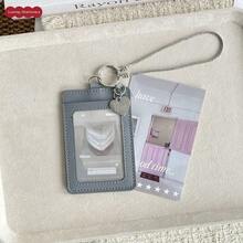 Ins Snake Bone Chain Leather Card Holder Wrist Strap 3 Inch Small Card Protective Sleeve ID Badge Bus Card Meal Card Multi-Slot Korean Style - A - View 8
