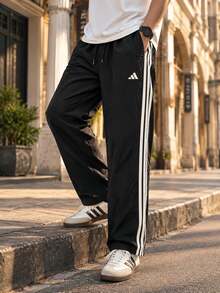 Adidas Men's Sports Long Pants Casual Pants ST 3ST WV PNT Daily Commute Sports Pants KR2531 - Black/white - View 4