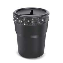 1pc Multifunctional Car Mini Trash Can With Lid, Coin Storage Desktop Organizer Ashtray Holder Box Cup Holder Garbage Bin - A - View 11