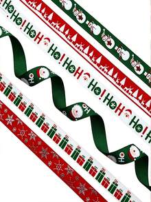 Christmas Ribbon DIY Bow Gift Wrapping Christmas Scene Woven Ribbon Party Colorful Ribbon - Multicolor - View 2