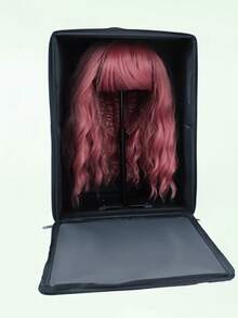 Storage Box, Suitable For Wigs, Hair Extensions, Hair Pieces, Portable Wig Travel Storage Bag, Foldable Handheld Wig Bag, With Adjustable Steel Wig Display Stand, Travel Wig Packaging Box, Halloween - View 4