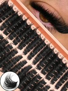 192pcs Thick False Eyelash Clusters, 200D D Curl, 10-18mm, Suitable For Beginners, Create Charming Dense Voluminous Lashes, Gift For Girls - D - View 2