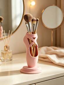 Ballet Shoe Makeup Brush Holder, Aesthetic Cosmetic Storage Organizer, Elegant Shoe Shape Cosmetic Storage Cup,Decor,Gift For Ballet Lovers Girls - Multicolor - View 2