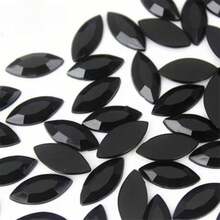 200pcs 0.7 * 1.5 Cm/0.27 * 0.59 Inch Randomly Mixed Color Flat Bottomed Acrylic Horse Eye Shaped Rhinestones, Suitable For DIY Jewelry Making And Wedding Decoration - Color - View 15