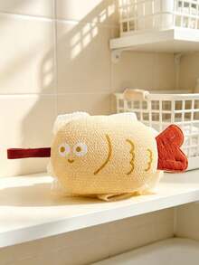 1PC/4PCSCute Cartoon Fish Bath Sponge, 2-In-1 Body Scrubber & Bath Loofah, Soft Foam Shower Sponge For Gentle Skin Cleansing, Hanging Design Bath Accessory, Fun Fish Shape Shower Exfoliating Bath Tool For Daily Shower Use - Multicolor - View 14