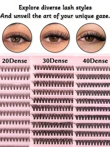 9 Styles DIY Lash Cluster Kit, 3 Set Options With C & D Curl Individual Lashes, Natural Wispy False Eyelash Extensions, Soft Fluffy Lightweight Lash Segments For Easy Application, Everyday Makeup, Beauty Looks And Gift - View 5