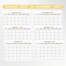2027 Wall Calendar, 12-Month Large Grid Calendar, Spacious Writing And Memo Space, Colorful Weekday Label Design, Home Office Schedule Planning - Colorful Plaid - View 5