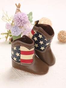 Winter New 0-1 Year Old Infant Printed Soft Sole Infant Boots - Coffee Brown - View 3