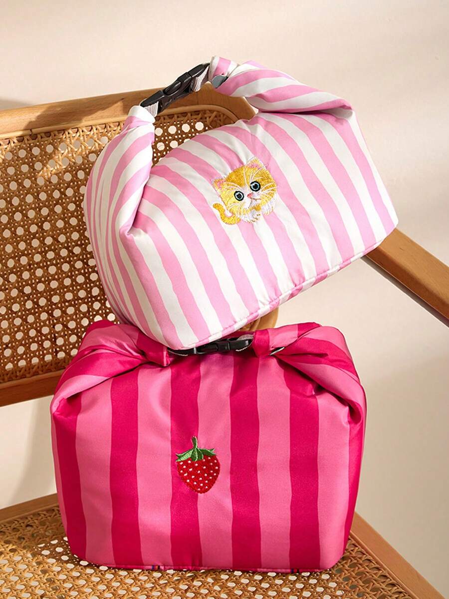 1pc Roll-Up Bento Bag Lunch Box Bag Insulated Bag Handbag Bento Bag Commuter School Office Portable Large Breakfast Lunch Bag Rice Bag - Multicolor - View 1