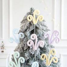 1/2pcs Red White Macaron Christmas Tree Picks Pastel Candy Cane Christmas Tree Curly Picks Stick Large Lollipop Branches Stick Christmas Tree Topper Decorations Wedding Home Vase Holiday Party Ornaments - View 8