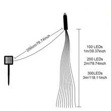 Solar Garden Waterfall Lights, Outdoor Fairy Tail Lights, 8 Flashing Modes, 100/200/300 LED Beads. Flexible Light String Allows DIY Of Any Shape And Free Placement. Suitable For Plants, Flower Pots, Trees, Railings And Walls. - Solar Ponytail Light - View 7