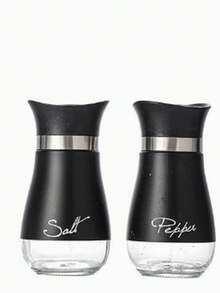 2pcs/Set Salt And Pepper Shaker Set, Seasoning Bottles, Glass Spice Jars, Cute Spice Bottles, Suitable For Outdoor Picnic BBQ, Random Color (Base Not Included), Kitchen Storage Rack, Kitchen Storage & Organization, Kitchen Accessories - Multicolor - View 15