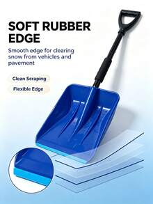 1pc Detachable Snow Shovel For Car Trunk, Heavy Duty Plastic Blade With D-Grip Handle For Winter Snow Removal, Sand And Gravel Cleaning - Snow Shovel - View 3
