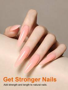 TWOING 15ml 8-in-1 Jelly Nude Builder Gel, Gel Kuku Multifungsi yang Merata Sendiri untuk Membangun Apex, Ekstensi Kuku, Pembentukan & Pelapisan Kuku, Hasil Akhir Transparan Netral, Seni Kuku DIY Ramah untuk Pemula, Membutuhkan Lampu UV/LED - merah muda telanjang - View 6