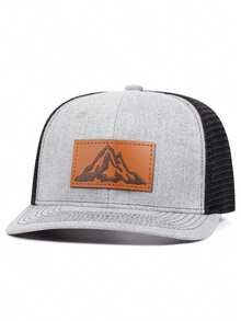 1pc Fashionable Breathable Mesh Mountain Print Baseball Cap, Street Hip-Hop Style Outdoor Casual Decorative Sun Hat, Adjustable, Unisex - Label Mountain - View 7