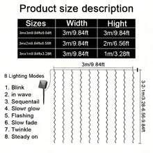 1 buah Lampu Tirai Karangan Bunga LED Bertenaga Surya, 8 Mode, Cocok untuk Jendela, Luar Ruangan, Tahan Air, Lampu Hias, Cocok untuk Pernikahan, Halaman, Pesta, Dekorasi Rumah Tangga, Dekorasi Musim Gugur, Dekorasi Dalam Ruangan, Dekorasi Luar Ruangan - Lampu tirai tenaga surya - View 3