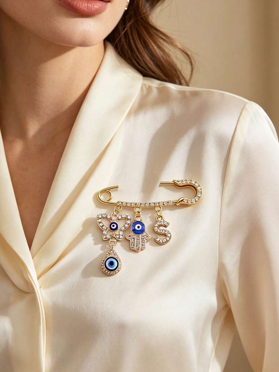 Evil Eye Hamsa Hand Charms,Suitable For Daily Wear And Religious Occasions,For Christians,Religious Enthusiasts,Church Services, Daily Accessories - Multicolor - View 1