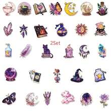 [Value Pack] Witch Style Crystal Stickers 30/60pcs, Gothic Magic Waterproof Vinyl Stickers, Dark Sweet Style Decorative Stickers, Suitable For Scrapbooks, Journals, Planners, Witch Style Decoration - A - View 8